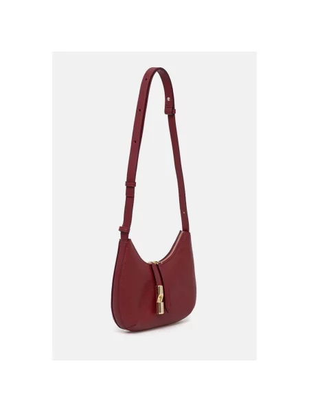 Torebka crossbody Furla zamszowa czerwona