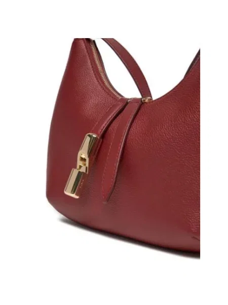 Torebka crossbody Furla zamszowa czerwona