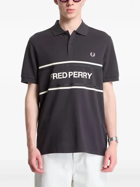 Tricou polo Fred Perry cu imagine gri