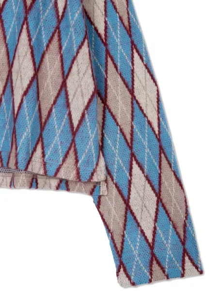 Top Tomboy z wzorem argyle niebieski