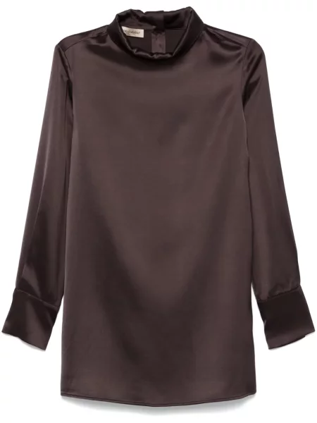 Satynowa koszula Gentry Portofino brązowa