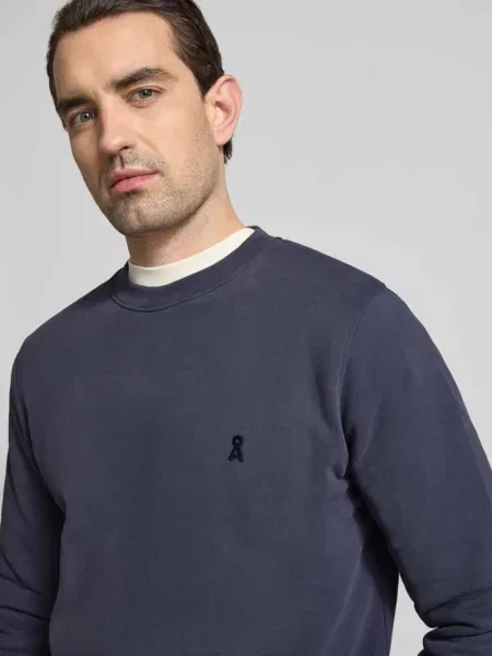 Bluza o kroju regular fit z czystej bawełny ekologicznej model ‘BAARO FLEECE’ Armedangels granatowa