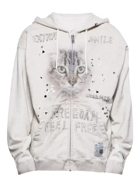 Hanorac cu glugă Maison Mihara Yasuhiro alb