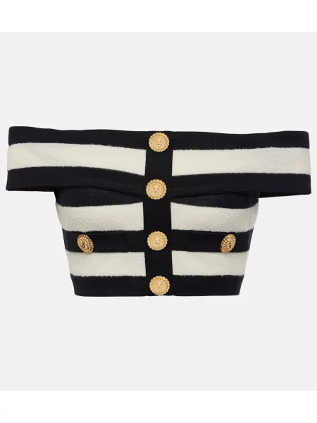 Cropp top Balmain cu dungi alb