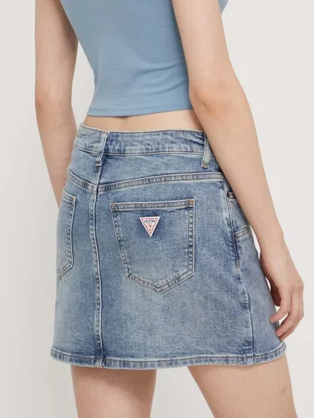 Džínová sukně Guess Originals mini pouzdrová modré