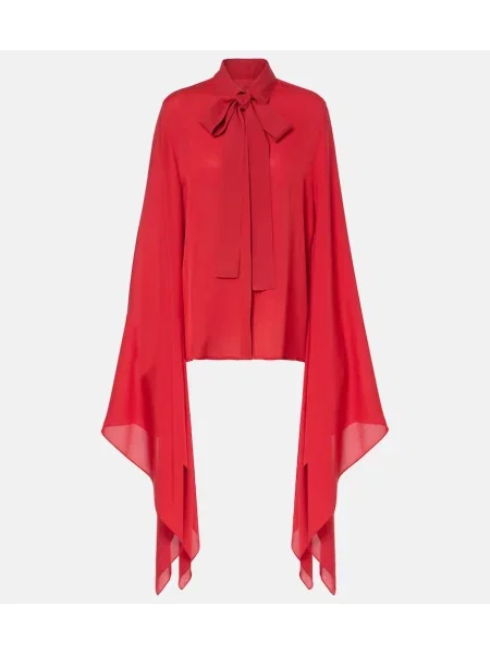 Bluză Elie Saab de mătase roșu