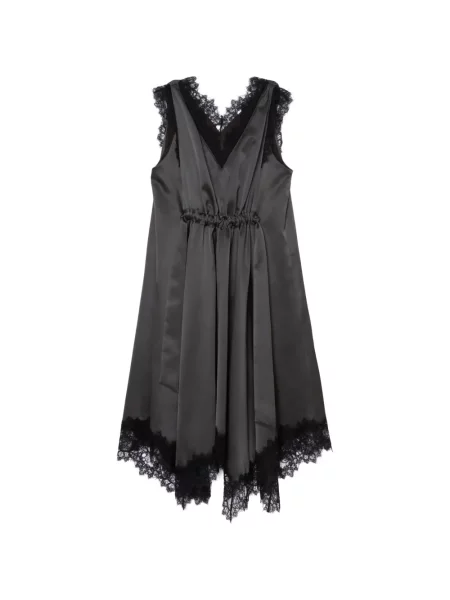 Rochie midi 3.1 Phillip Lim cu decolteu în V din dantelă gri