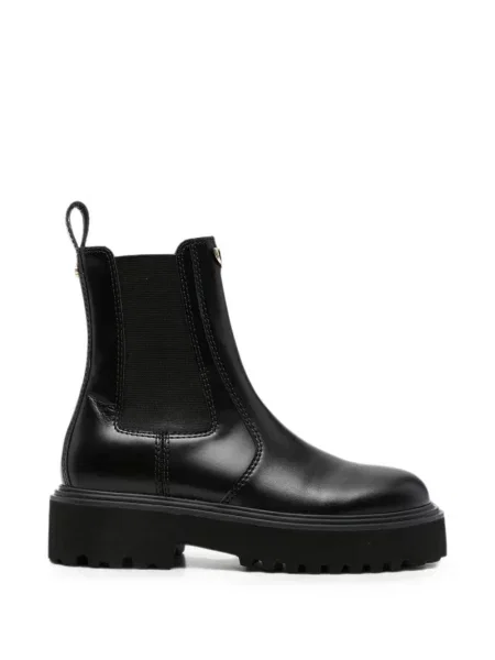 Cizme scurte Maje din piele chunky negru