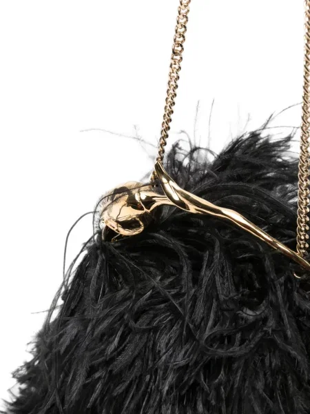 Τσάντα shopper Erdem με φτερά μαύρο