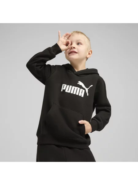 PUMA Dziecięca polarowa bluza z kapturem ESS z logo No. 1 Odzież czarny