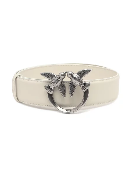 Pinko De piele curea LOVE BERRY H4 BELT VITELLO SET alb