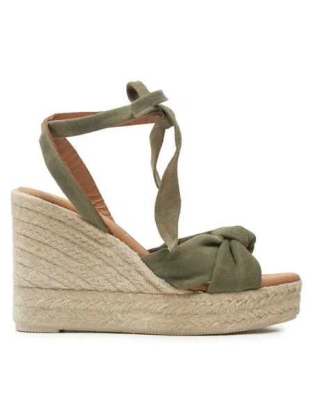Manebi Espadrile Hamptons Wedge Espadrilles With Knot W WS verde
