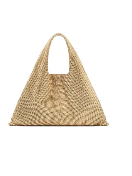 Shopperka Twentyfour z cyrkoniami pleciona żółta