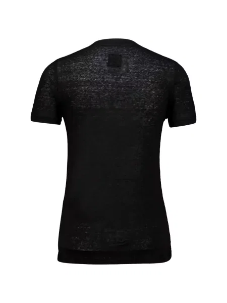 Tričko 120% Lino s výstřihem do v černé