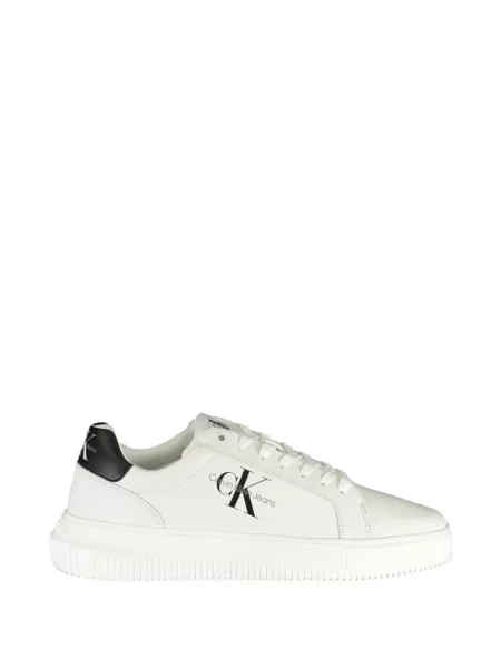 Sneakerși Calvin Klein cu șireturi din dantelă alb