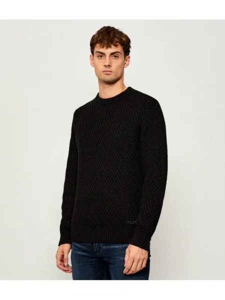 HUGO Pulover Syer | negru
