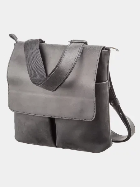 Кожаная сумка через плечо Shvigel черная