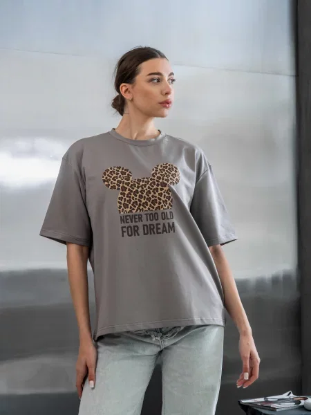 Футболка TeamV бавовна/еластан сірий