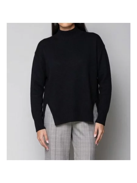 Sweter z golfem Kaos wełniany czarny