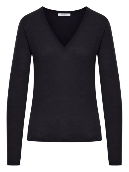 Pulover Max Mara din cașmir cu decolteu în V negru