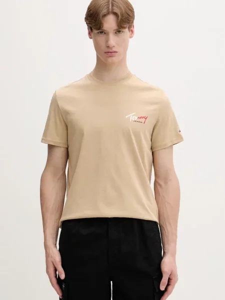 Tommy Jeans tričko béžové