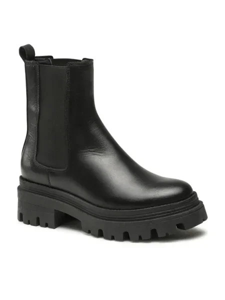 Bokacsizma Tamaris Black Leather fekete