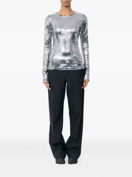 Tricou Mm6 Maison Margiela lung argintiu