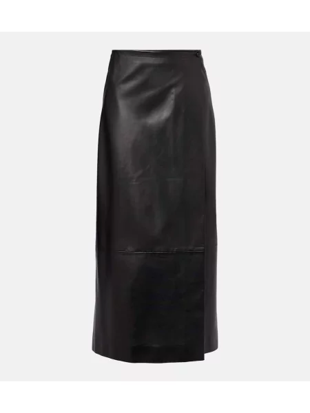 Fustă din piele Khaite negru