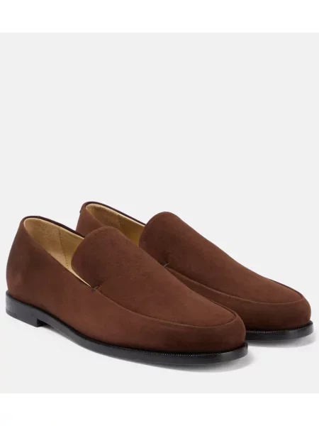 Pantofi loafer Khaite din piele de căprioară maro