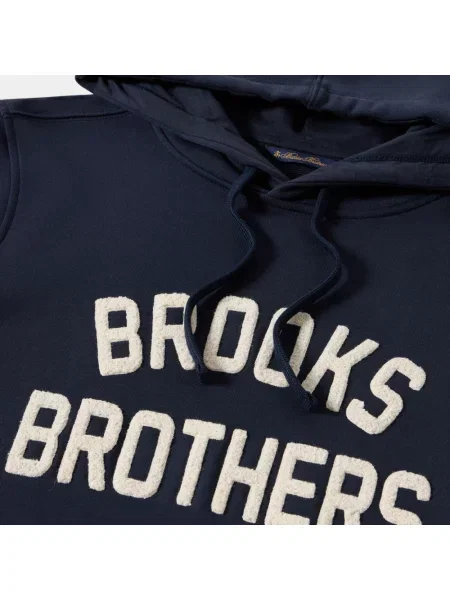 Haftowana bluza Brooks Brothers frotte niebieska