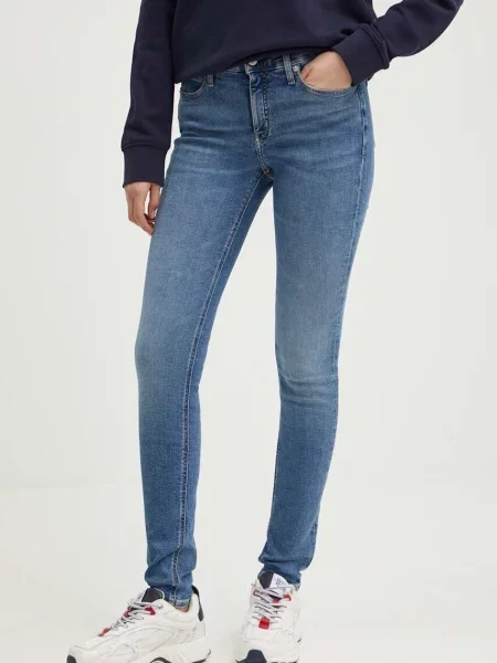 Дънки Calvin Klein Jeans синьо
