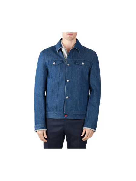 Kurtka jeansowa Kiton niebieska