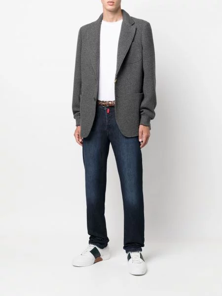 Straight fit džíny Kiton modré