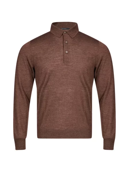 Lung tricou polo Tagliatore maro