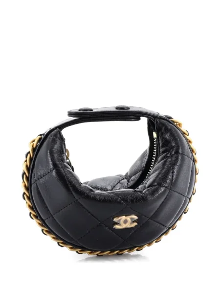 Καπιτονέ κολιέ Chanel Pre-owned μαύρο