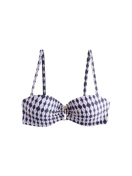 Next Sutien costum de baie bleumarin / mov liliachiu alb