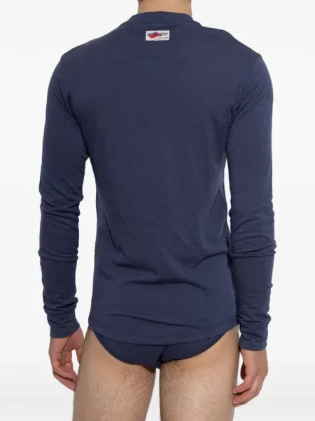 Lung tricou Dsquared2 de lână albastru
