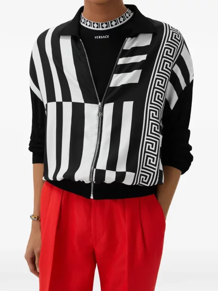 Cardigan Versace de mătase negru