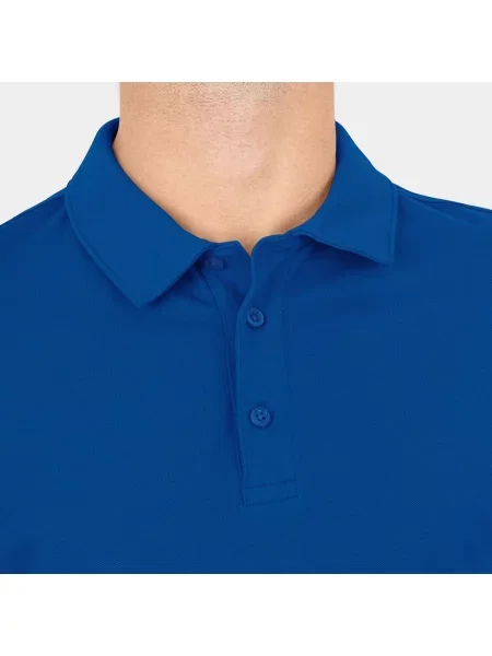 Polo Jako Organic Stretch niebieska