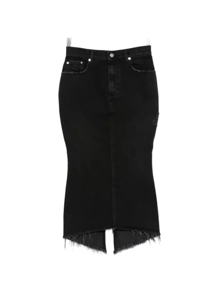 Fustă midi Matières Fécales zdrențuiți negru