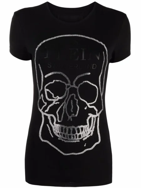 Tricou Philipp Plein cu imagine negru