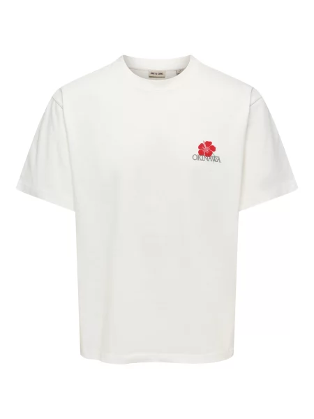 Only & Sons Tricou ONSFRED albastru deschis / roșu / negru alb