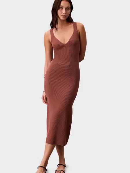 Сукня Calvin Klein коричнева
