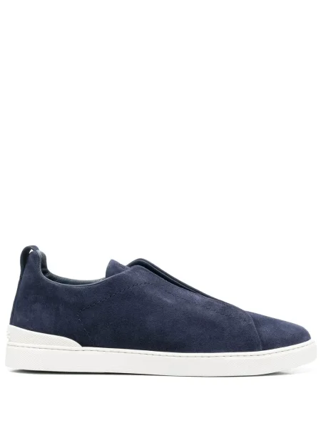 Sneakerși Zegna din piele de căprioară slip-on albastru