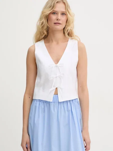 IBlues kamizelka lniana VETTURA biała