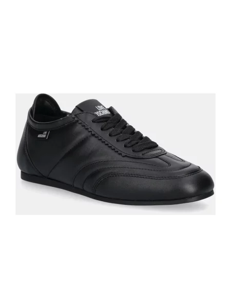 Sneakersy Love Moschino skórzane z logo czarne