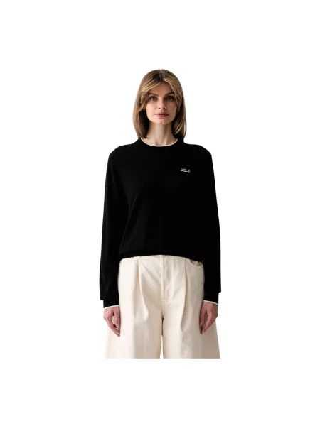 Sweter Karl Lagerfeld wełniany czarny
