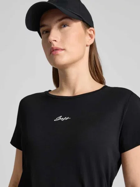 Koszulka Regular Fit z czystej bawełny model C_ELOVE_EMBRO' Boss Orange czarna