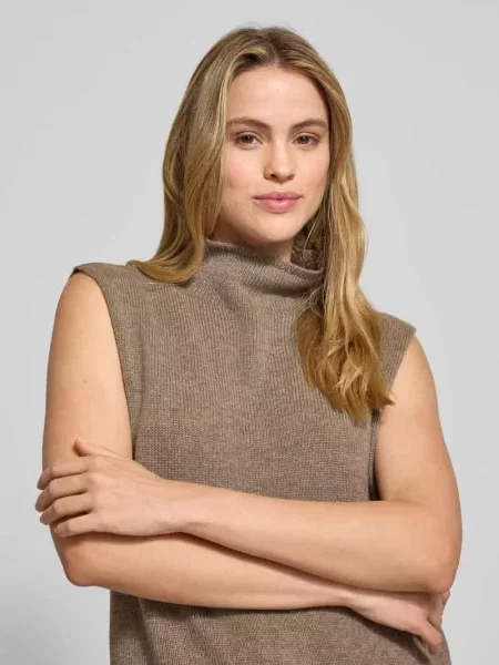 Bluzka z dzianiny z mieszanki kaszmiru z golfem model ‘LACY’ 0039 Italy