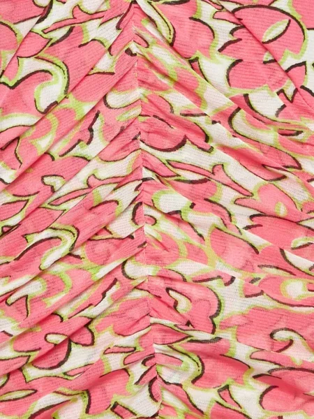 Sukienka Dvf Diane Von Furstenberg z nadrukiem w abstrakcyjne wzory z siateczką różowa